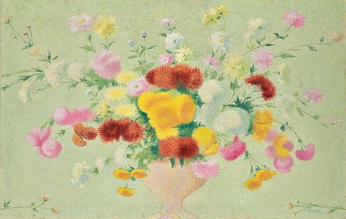 Dahlia's en pompoenzonnebloemen, Achille Laugé