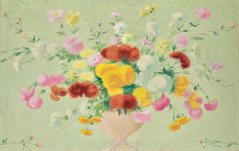 Dahlia's en pompoenzonnebloemen, Achille Laugé van All the Masters