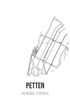 Petten (Noord-Holland) | Karte | Schwarz-weiß von Rezona