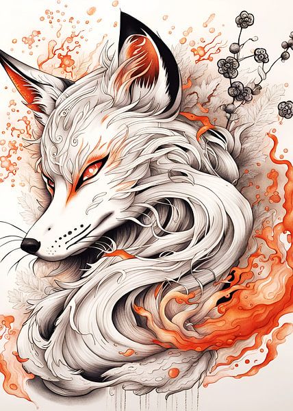Monochrome Kitsune by Vabemo