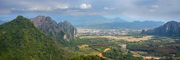 Panorama from Pha Ngern View Point to Vang Vieng by Walter G. Allgöwer