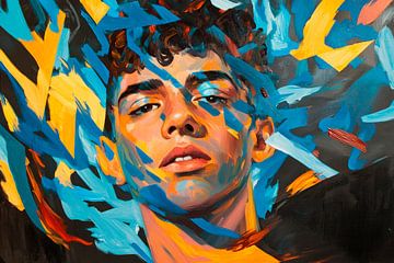 Creative portrait of a young man by Poster Art Shop