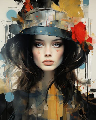 Buntes, modernes Porträt "Mode"