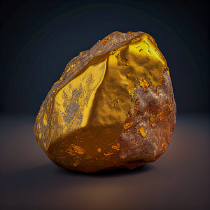 Portrait eines Gold Nugget Illustration