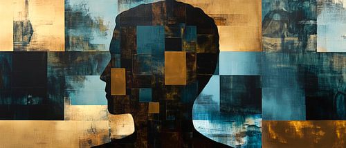 Mentale fragmentatie - Silhouet Stille kleuren - Heren