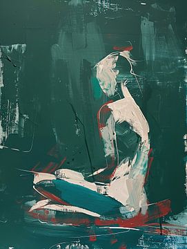 Abstracte Vrouw met Kleur van Kunst Kriebels