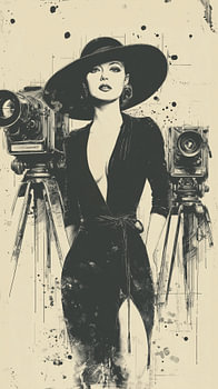 Hollywood Glamour | Vintage Vrouwenportret met Camera's