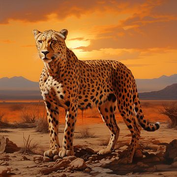 Guépard dans la savane sur TheXclusive Art