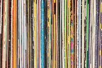 Vintage Used Vinyl Rock Record Collection Color Stripes