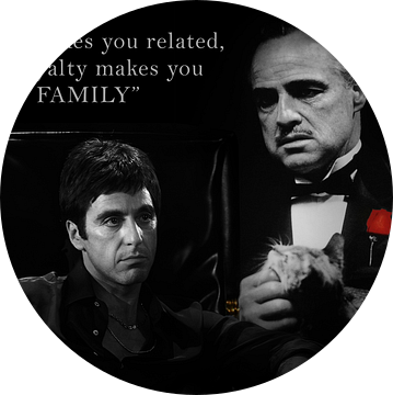 Tony Montana en Don Vito Corleone met mooie quote. Eventueel verkrijgbaar met eigen quote! van Bert Hooijer