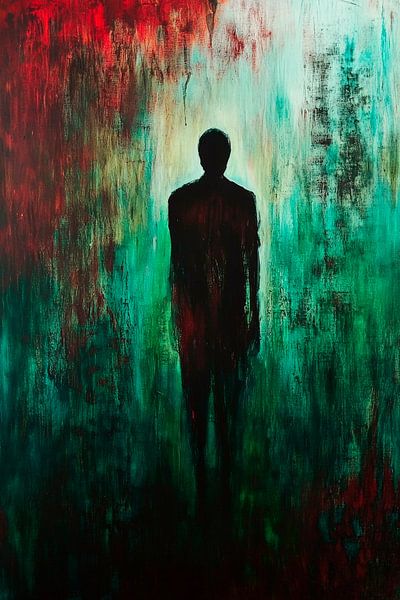 Schattenspiel im Farbnebel von Poster Art Shop