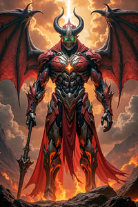 Dark Fantasy Wandbild: DREADLORD – Der Demonlord in der Zukunft des Schreckens