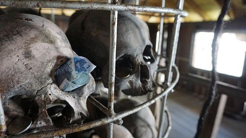 Headhunters 'hoofdgebouw', Longboat dorp, Sarawak, Borneo