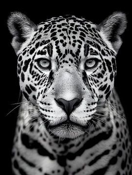 Léopard - Élégance et focalisation en noir et blanc sur drdigitaldesign
