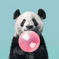 Panda met kauwgom
