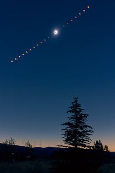 Totale zonsverduistering in Noord-Amerika 2017. Breedbeeldreeks