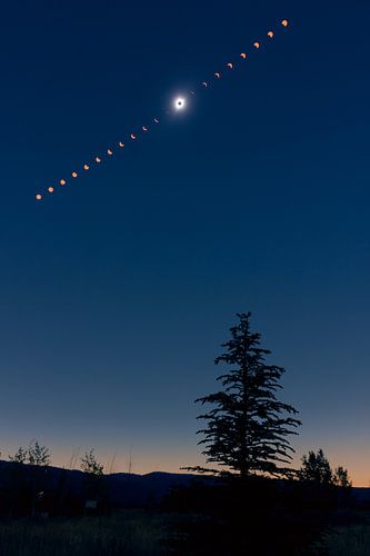 Éclipse totale de Soleil en Amérique du Nord en 2017. Série de photos à grand angle
