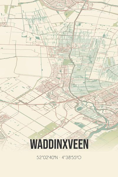 Vintage map of Waddinxveen (South Holland) by Prints of Place