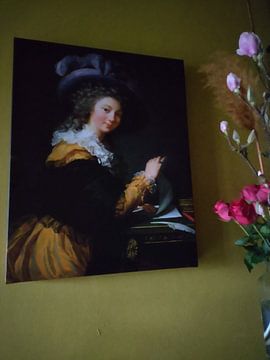 Klantfoto: Comtesse de Cérès (Dame die een brief vouwt), Élisabeth Vigée-Le Brun