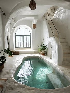 Zwembad in het huis van haroulita