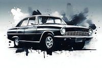 Car illustration classic style