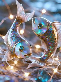 Sternzeichen Fische - Mineralstein Kunst von A.D. Digital ART