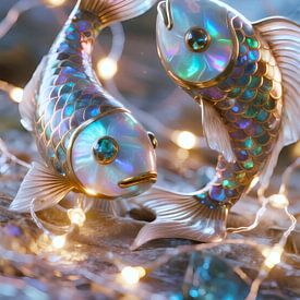 Sternzeichen Fische - Mineralstein Kunst von A.D. Digital ART