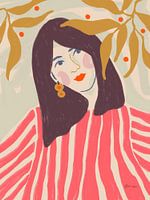 Colourful portrait with leaves