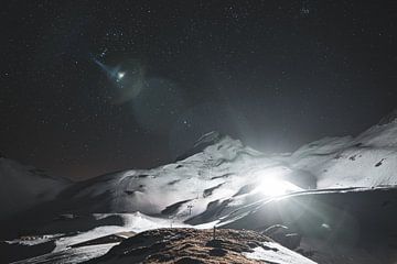 Ski Piste Bij Nacht van Yorick Leusink