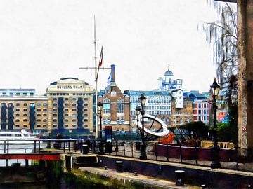 View From the Lock At St Katharine Docks by Dorothy Berry-Lound