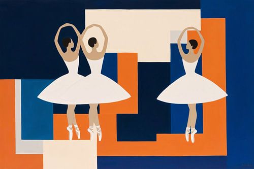Geometrische balletdansers in moderne stijl