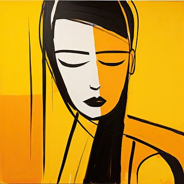 Portrait No. 128166 (yellow) by ARTEO Paintings