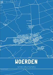Blauwdruk | Landkaart | Woerden (Utrecht) van Rezona