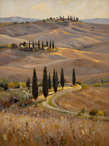 Tuscan landscape in portrait format