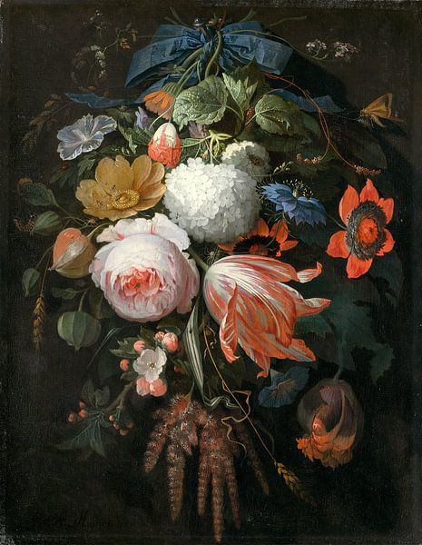 Een hangend boeket van bloemen, Abraham Mignon van Liszt Collection