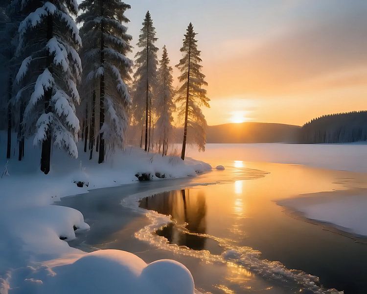 Coucher de soleil sur le blanc par Jean Pierre