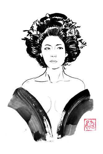 entblößte Geisha