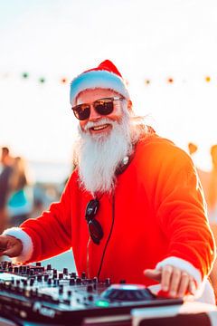 Kerst DJ met zonnebril van Poster Art Shop