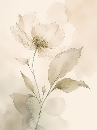 Zarte Aquarellblüte