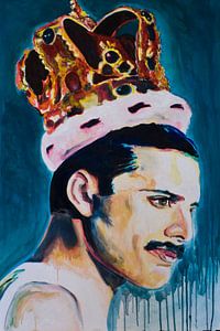 Freddie Mercury Porträtmalerei Sängerin Königin von Angela Peters