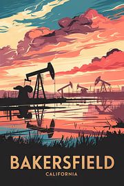 Bakersfield, California Vintage Travel Poster by Poster Art Shop