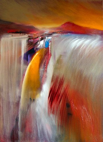 Thundering waterfall: abstract landscape full of vastness