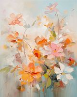 Rêve floral abstrait - Paysage floral rêvé dans des tons doux