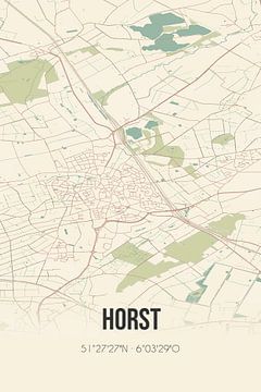 Vintage landkaart van Horst (Limburg) van MijnStadsPoster