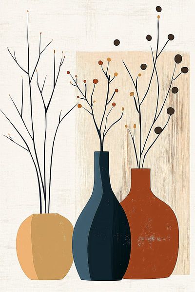 Composition de vase en tons de terre n°9 par Studio BB
