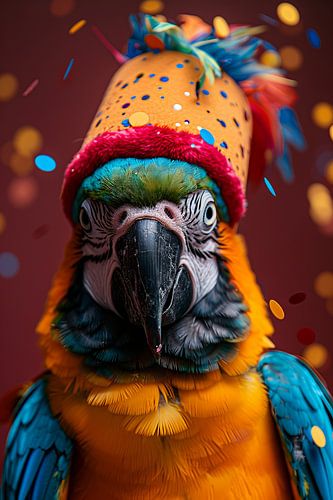 Drôle de perroquet fête l'anniversaire disco des années 60-70