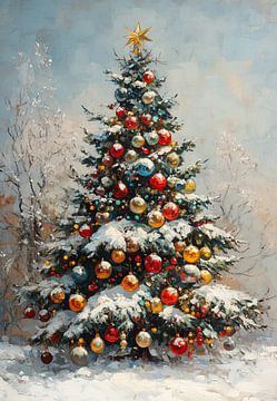 Boules rouges sur Peinture Abstraite