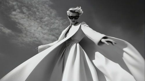 Supermodel in wide angle