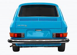 VW 411 rear view in light blue von aRi F. Huber