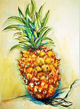 Ananas. Handgeschilderd van Ineke de Rijk